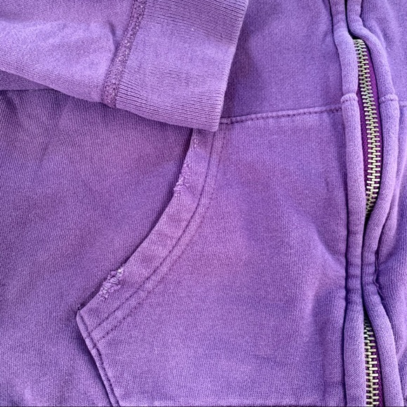 American Eagle Outfitters Tops Aeo Distressed Purple Zip Up Hoodie